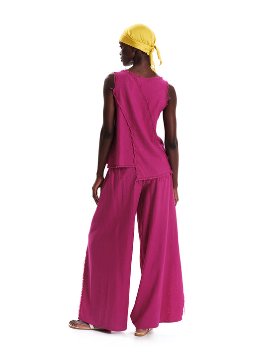 Fringed Linen Top