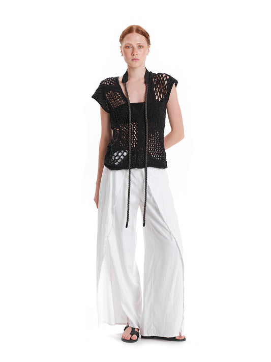 Fringed Linen Trousers