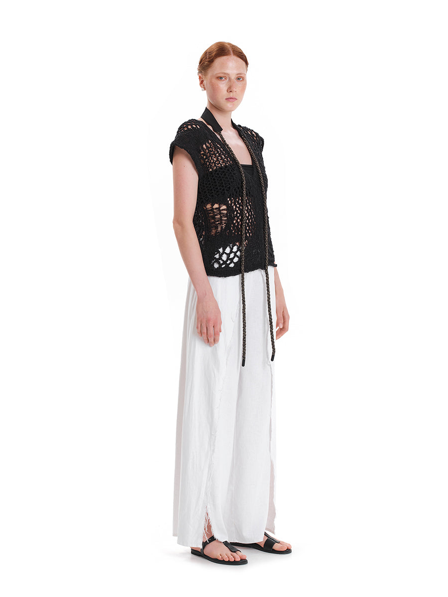 Fringed Linen Trousers