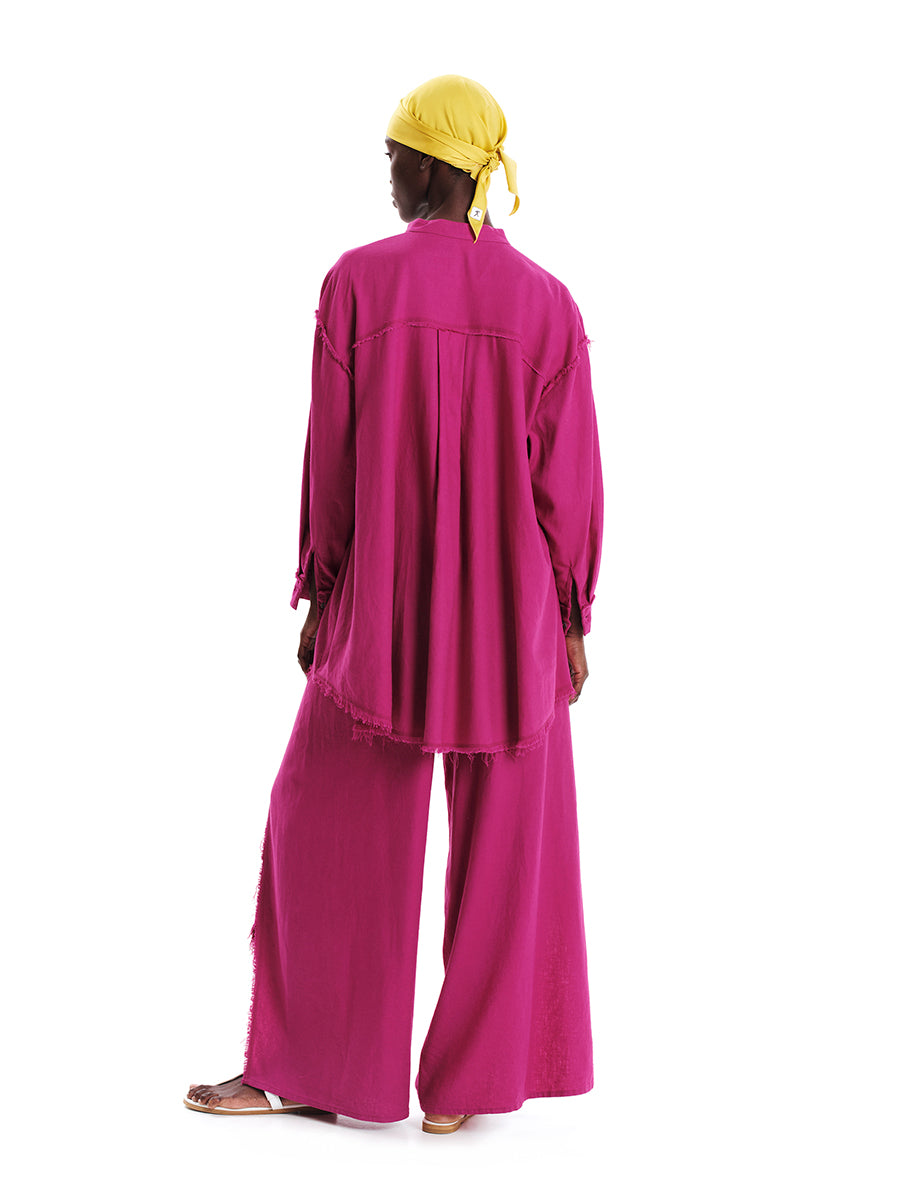 Fringed Linen Trousers