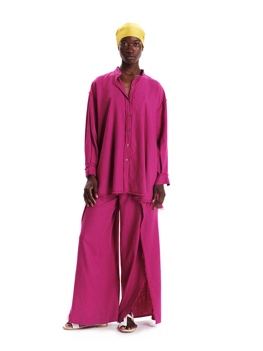Fringed Linen Trousers