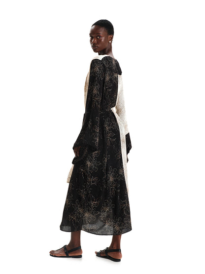 Ikebana Shape Maxi Kimono