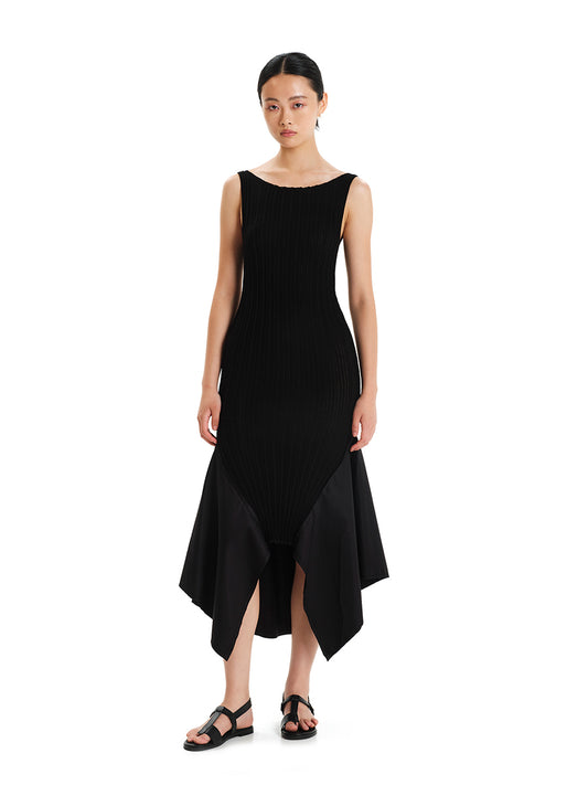 In The Flow Knit Asymmetric Dress
