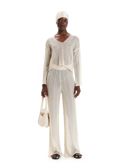 Shimmering Water Knit Trousers