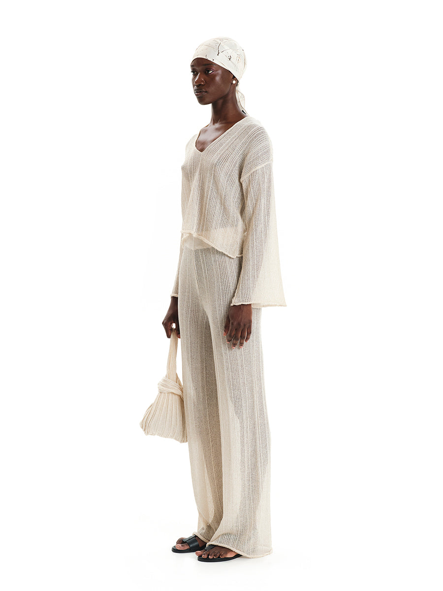 Shimmering Water Knit Trousers