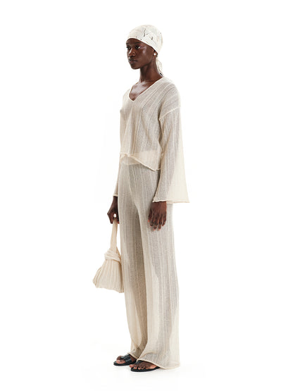 Shimmering Water Knit Trousers