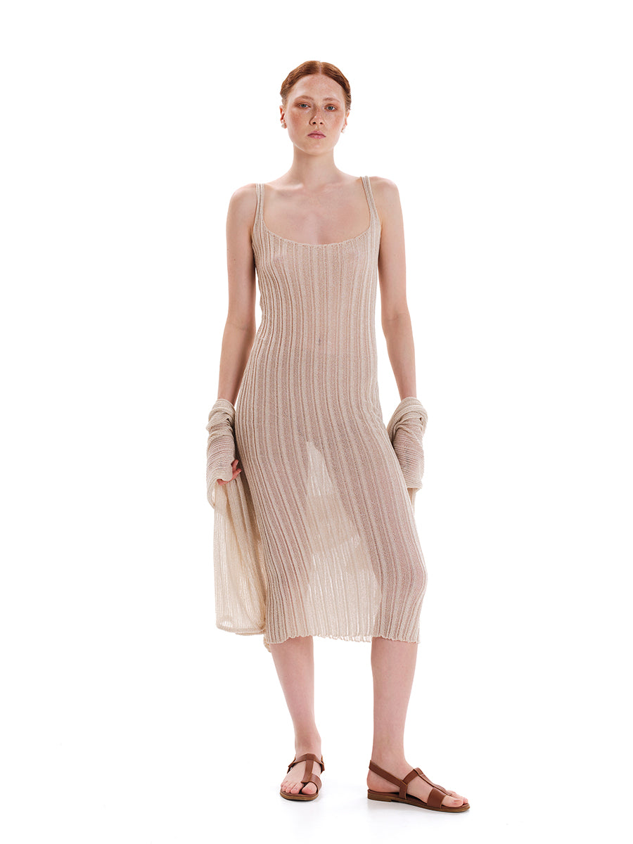 Shimmering Water Maxi Knit Dress