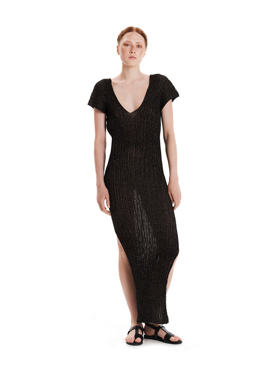 Shimmering Water Maxi Knit Dress