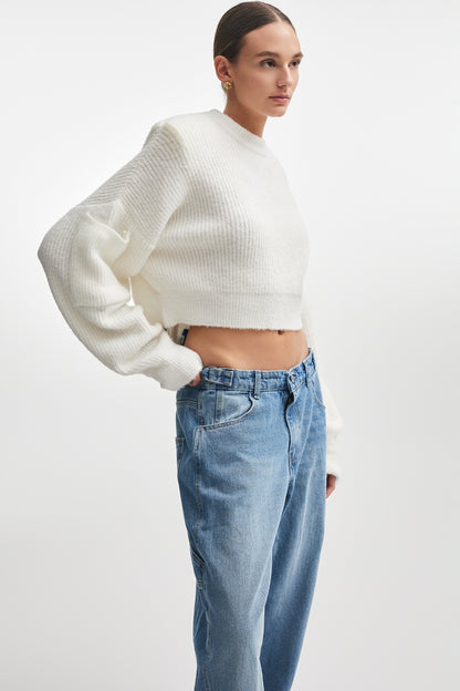 Donna Knitted Cropped Blouse