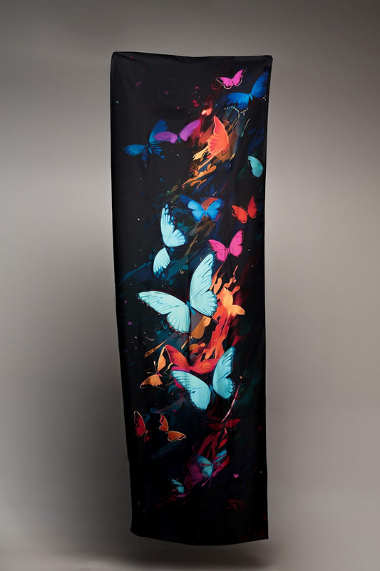 Neon Lepidoptera silk shawl