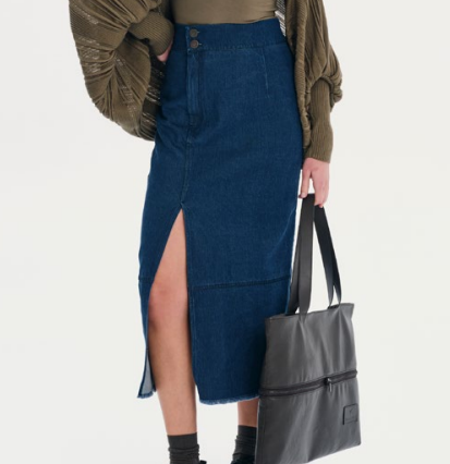 Comfort & Style Jean Midi Skirt