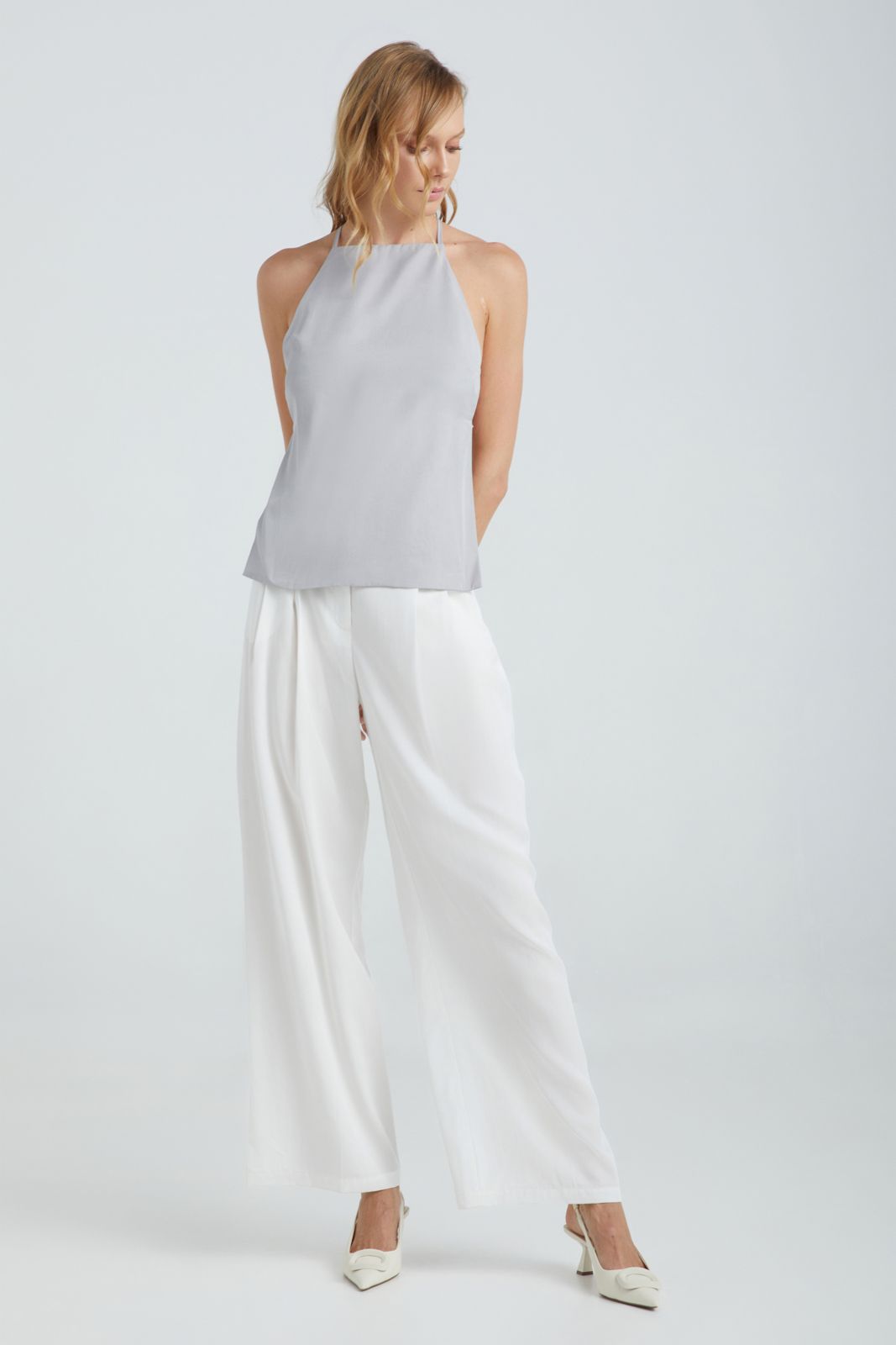 Bliss Grey Backless Top