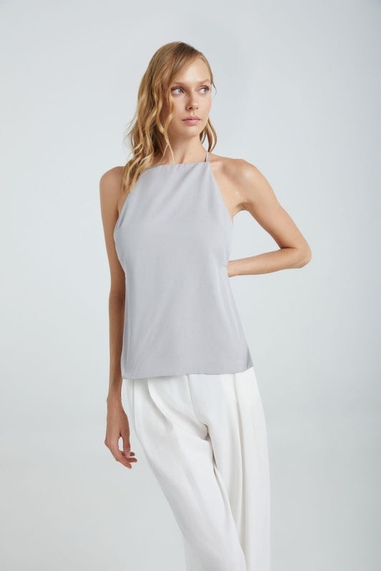 Bliss Grey Backless Top