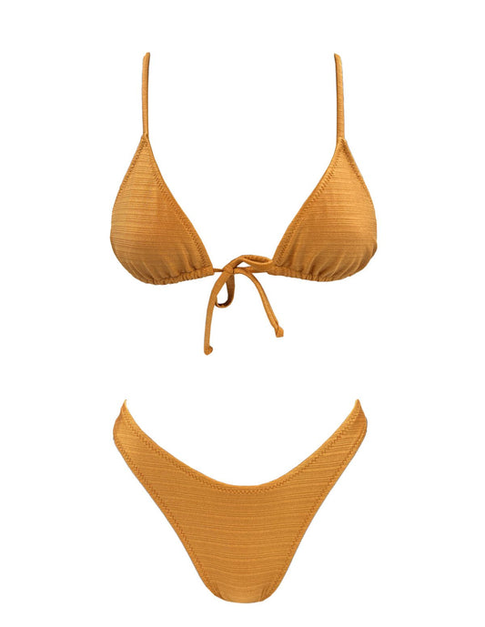 Classic shiny copper triangle Bikini