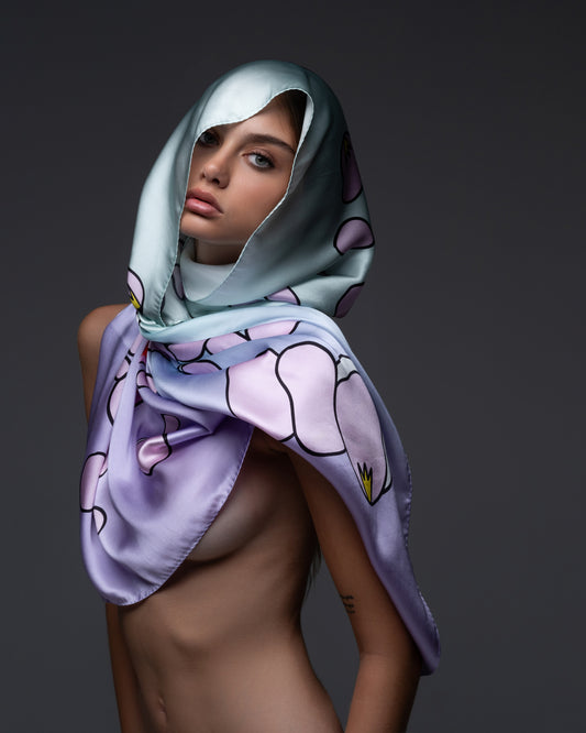 Crystal Clear silk scarf