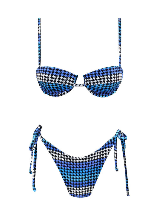 Cup blue plaid Bikini