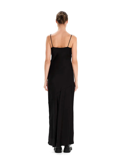 Dark Sheen Maxi Slip Dress