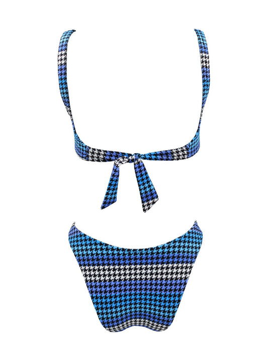D-Cup blue plaid Bikini
