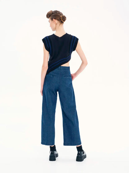 Intricately Crafted Sleeveless Asymmetric Top