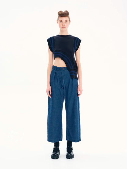 Intricately Crafted Sleeveless Asymmetric Top