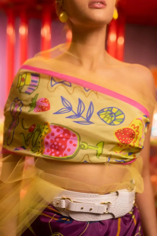 Lime Strawberry Tart silk foulard