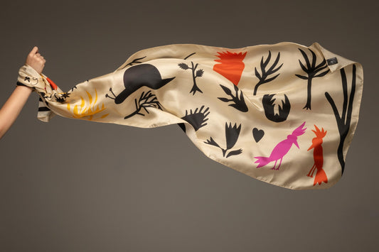 Mystic Garden silk shawl