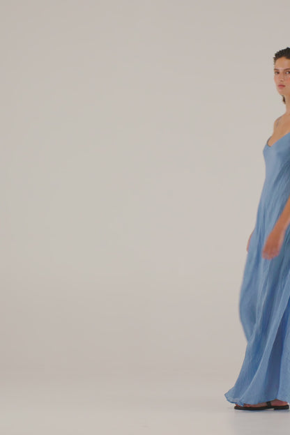 Soft Shadows Long Dress with Straps