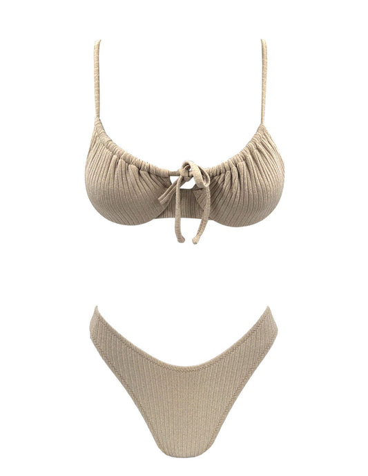 Ruched golden underwire Bikini