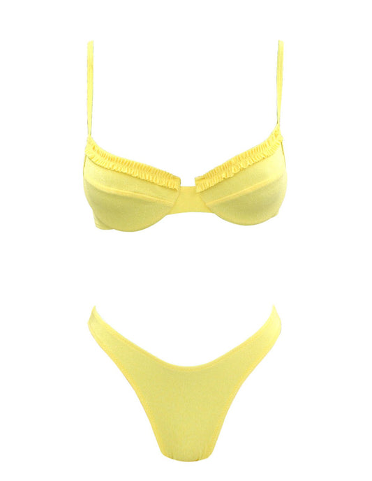 Ruffled lemon underwire Bikini