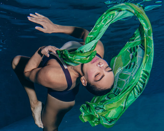 Seahorse silk shawl
