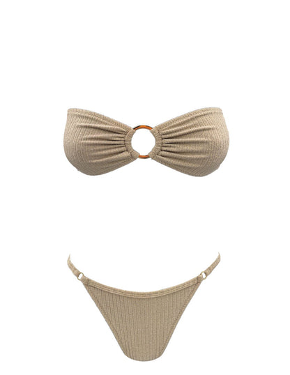 Strapless golden Bikini
