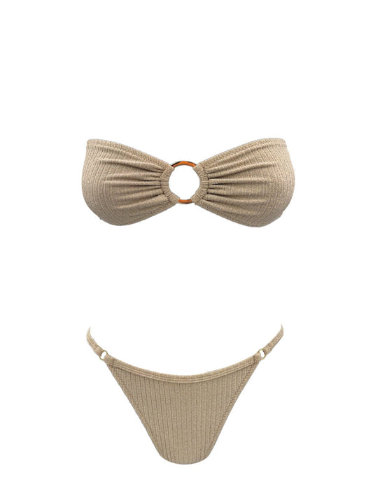 Strapless golden Bikini