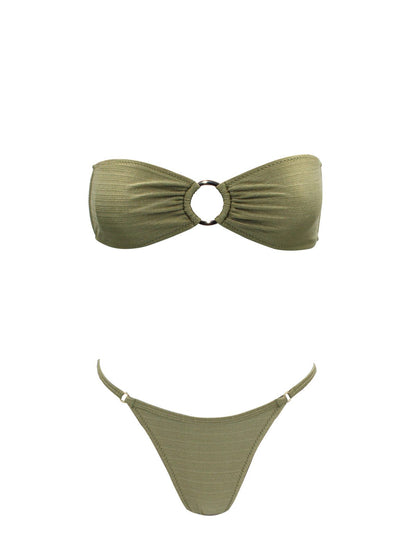 Strapless olive green Bikini