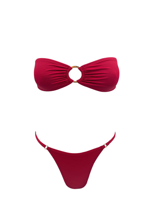 Strapless merlot Bikini