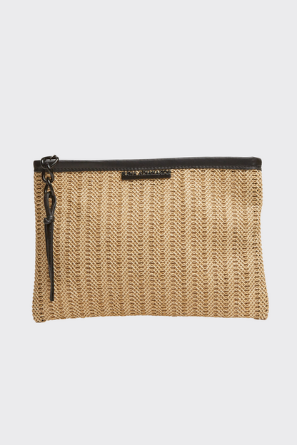 Natural Straw Beige Clutch