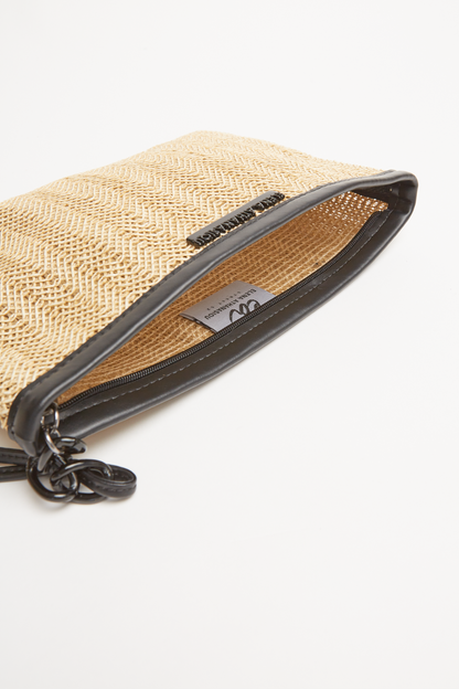 Natural Straw Beige Clutch