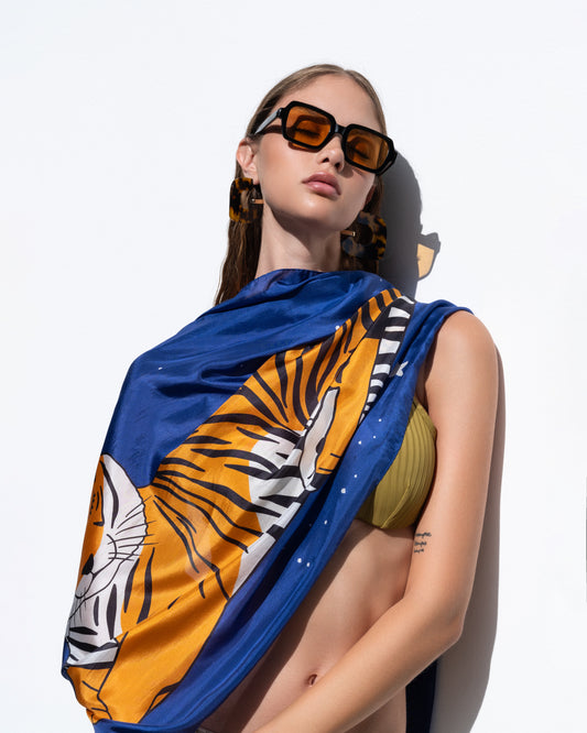 Tiger Spirit silk shawl