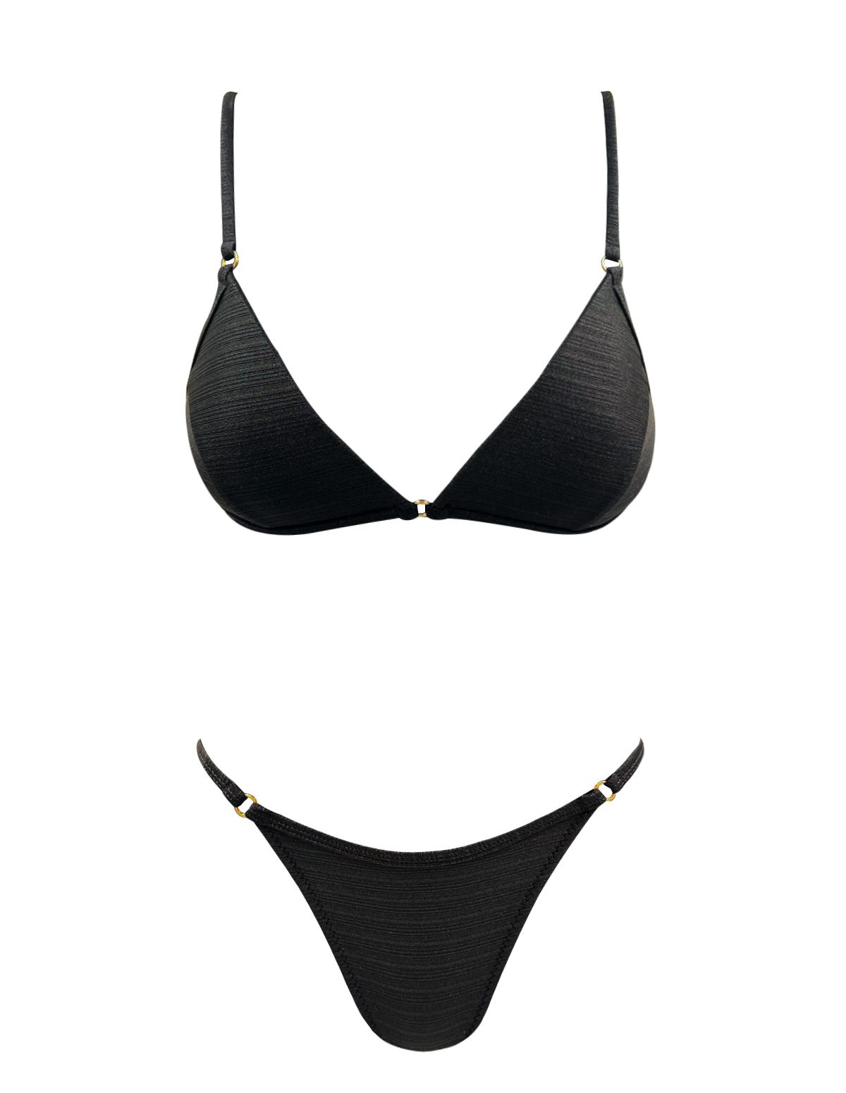 Triangle shiny black Bikini