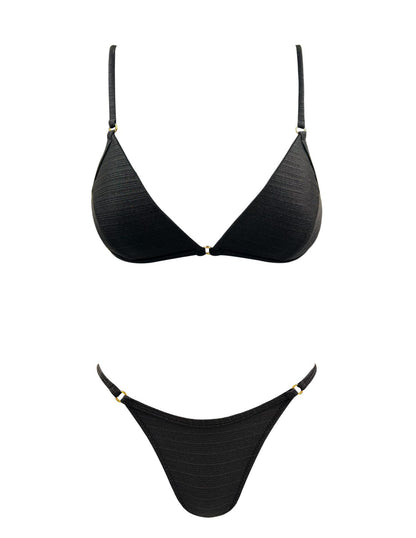 Triangle shiny black Bikini