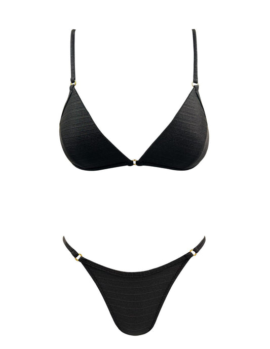 Triangle shiny black Bikini