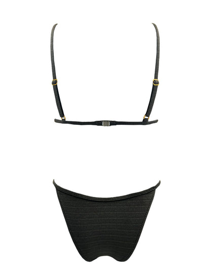 Triangle shiny black Bikini