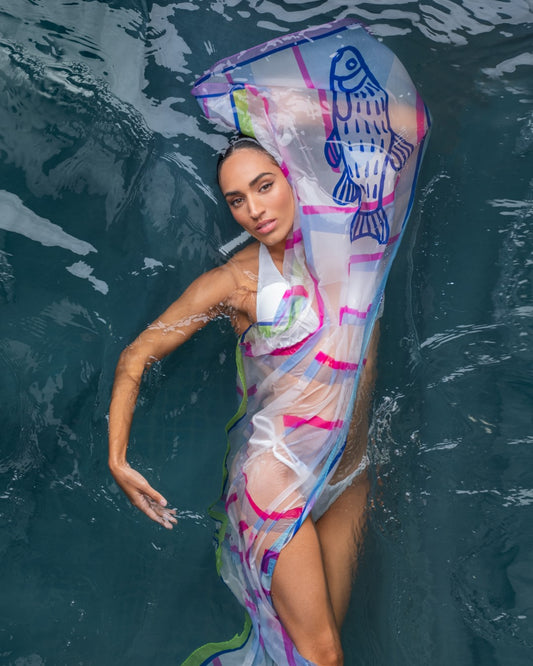 Under The Sea silk shawl