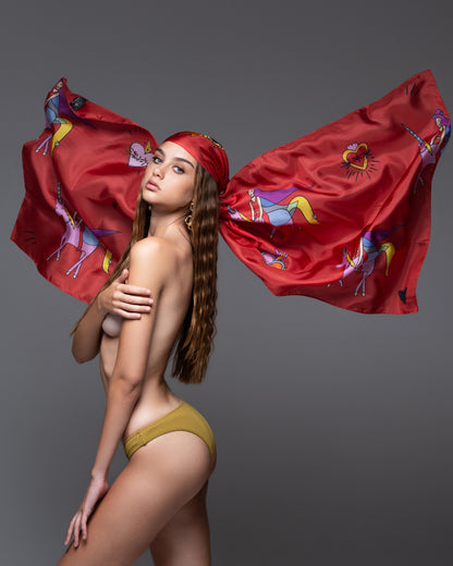 Unicorn Ride silk shawl