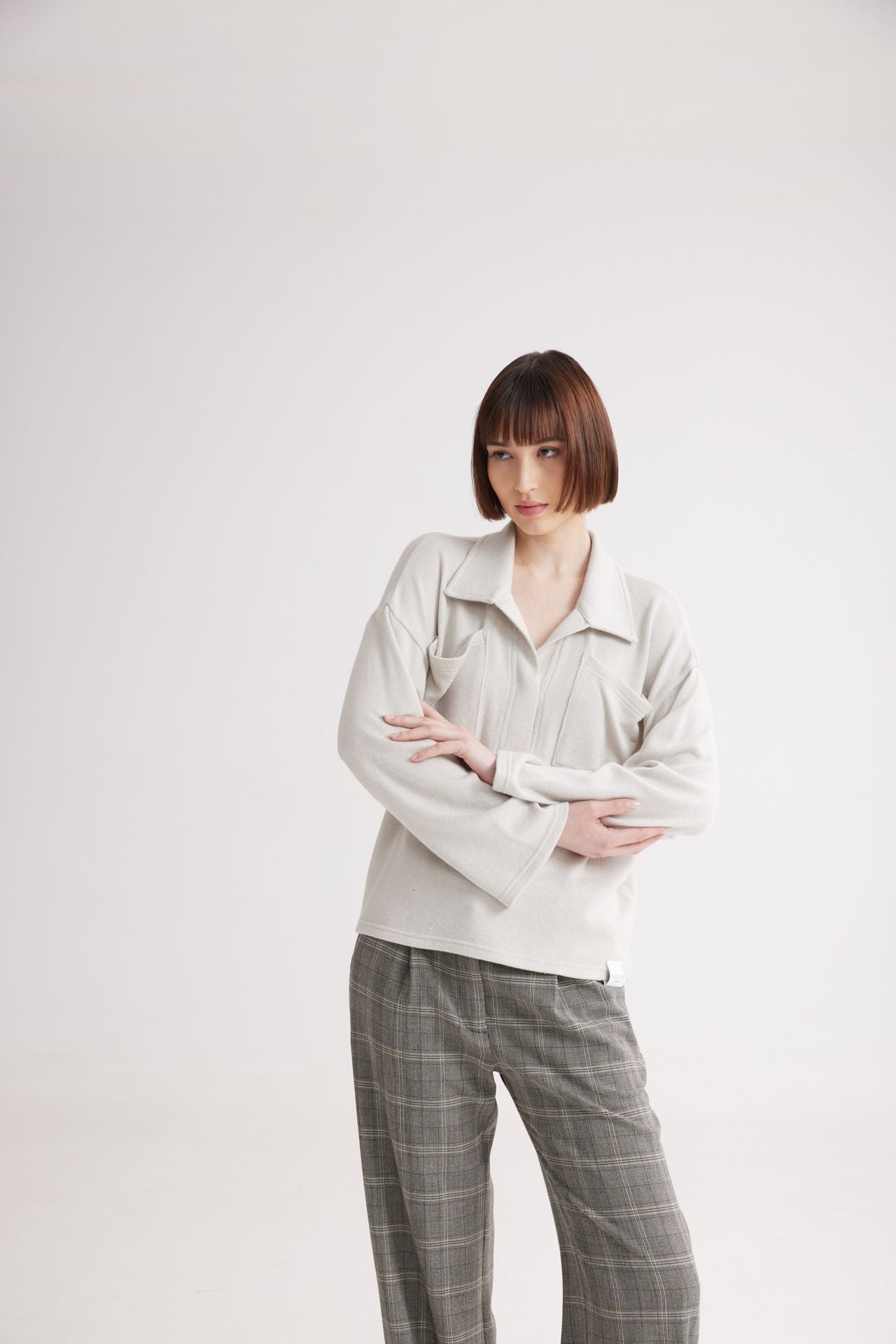 Winter Sweatshirt Polo Top