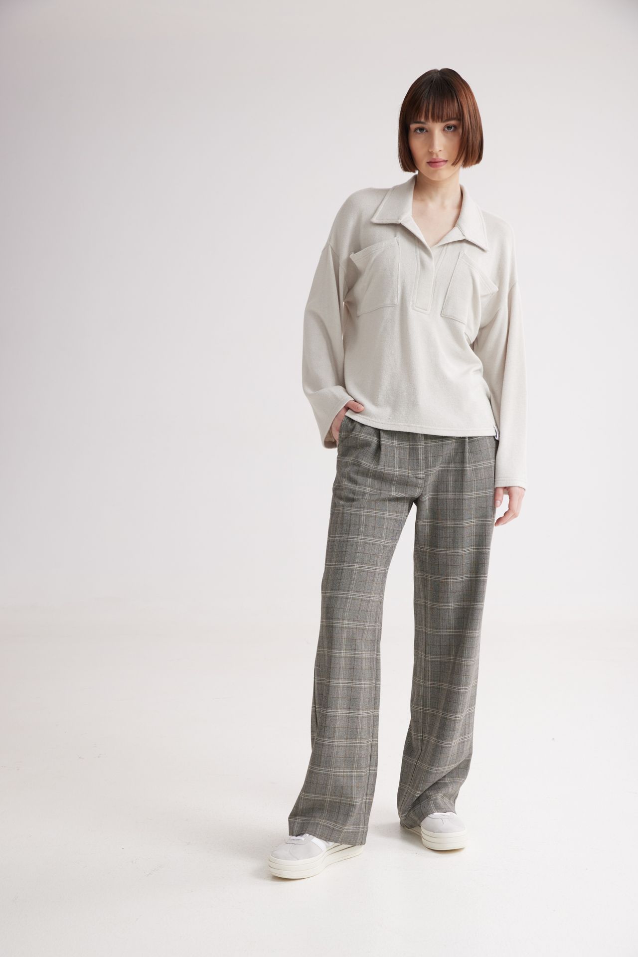 Winter Sweatshirt Polo Top