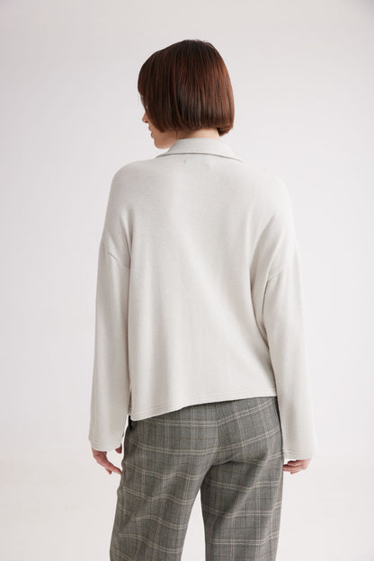 Winter Sweatshirt Polo Top