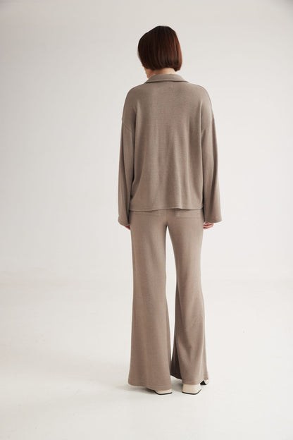 Winter Sweatshirt Polo Top